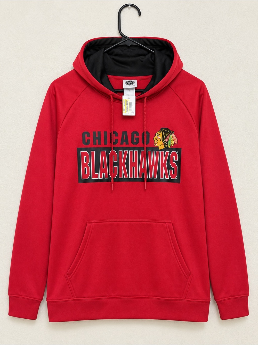 NHL Red Chicago Blackhawks Pullover Hoodie with Black Lining